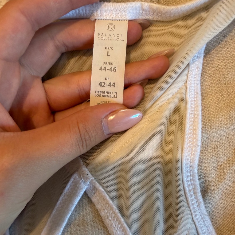 White athletic tank top